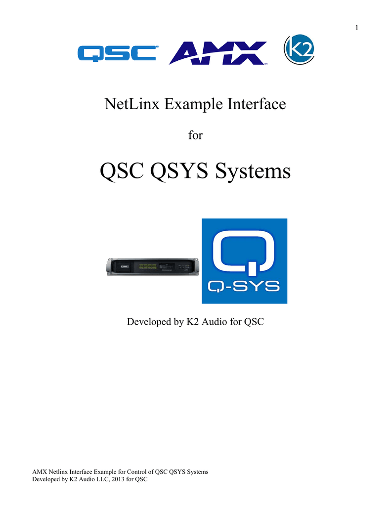 Qsys Logo - QSC QSYS Systems NetLinx Example Interface for | manualzz.com