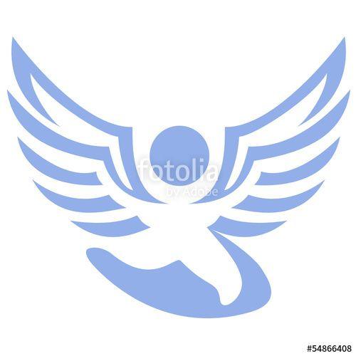 Engel Logo - Engel - Flügel, Schweif und Beine als Logo