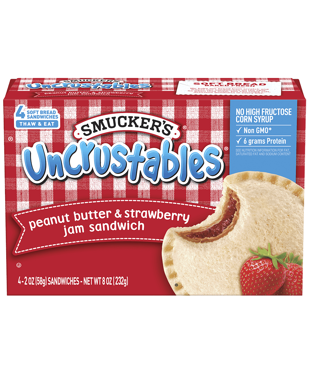 Uncrustables Logo - Uncrustables® Peanut Butter & Strawberry Jam - Uncrustables Sandwiches