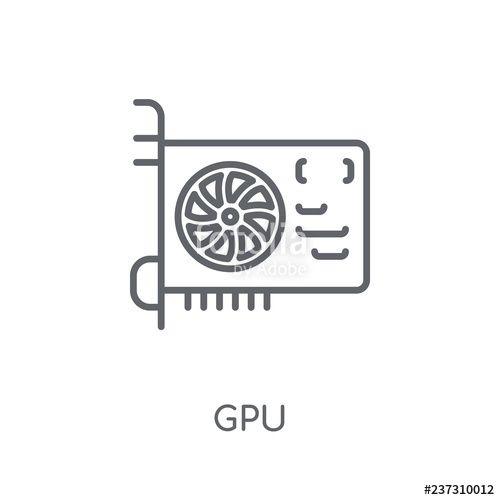 GPU Logo - Gpu linear icon. Modern outline Gpu logo concept on white background