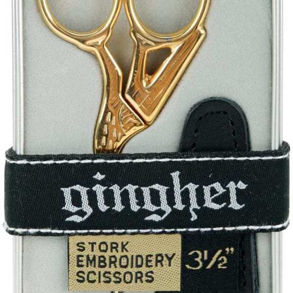 Gingher Logo - Gingher Gold Handled Stork Embroidery Scissors 3.5″