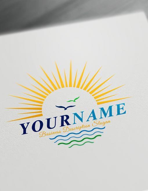 Sea Logo - Sun Logo Design templates - Sea logo maker Online - Hotel logos