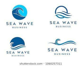 Sea Logo - sea waves logo set, sun waves logo set, whale waves logo vector ...