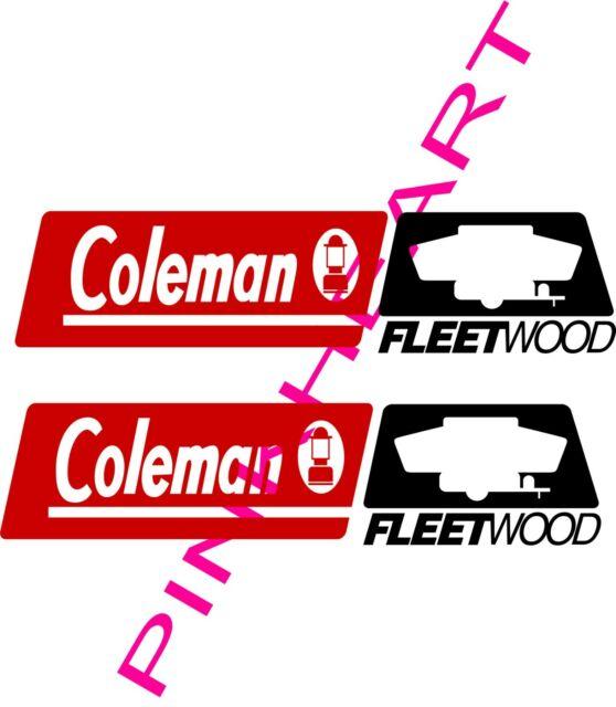 Fleetwood Logo - Coleman Fleetwood RV Camper Logo Pop up Decal Sticker Popup Decals