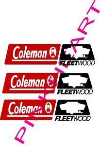 Fleetwood Logo - Details about 3- coleman fleetwood rv camper logo pop up decal sticker  popup decals