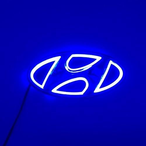 Huyndai Logo - HYUNDAI Front logo car led 4D cold light lamp