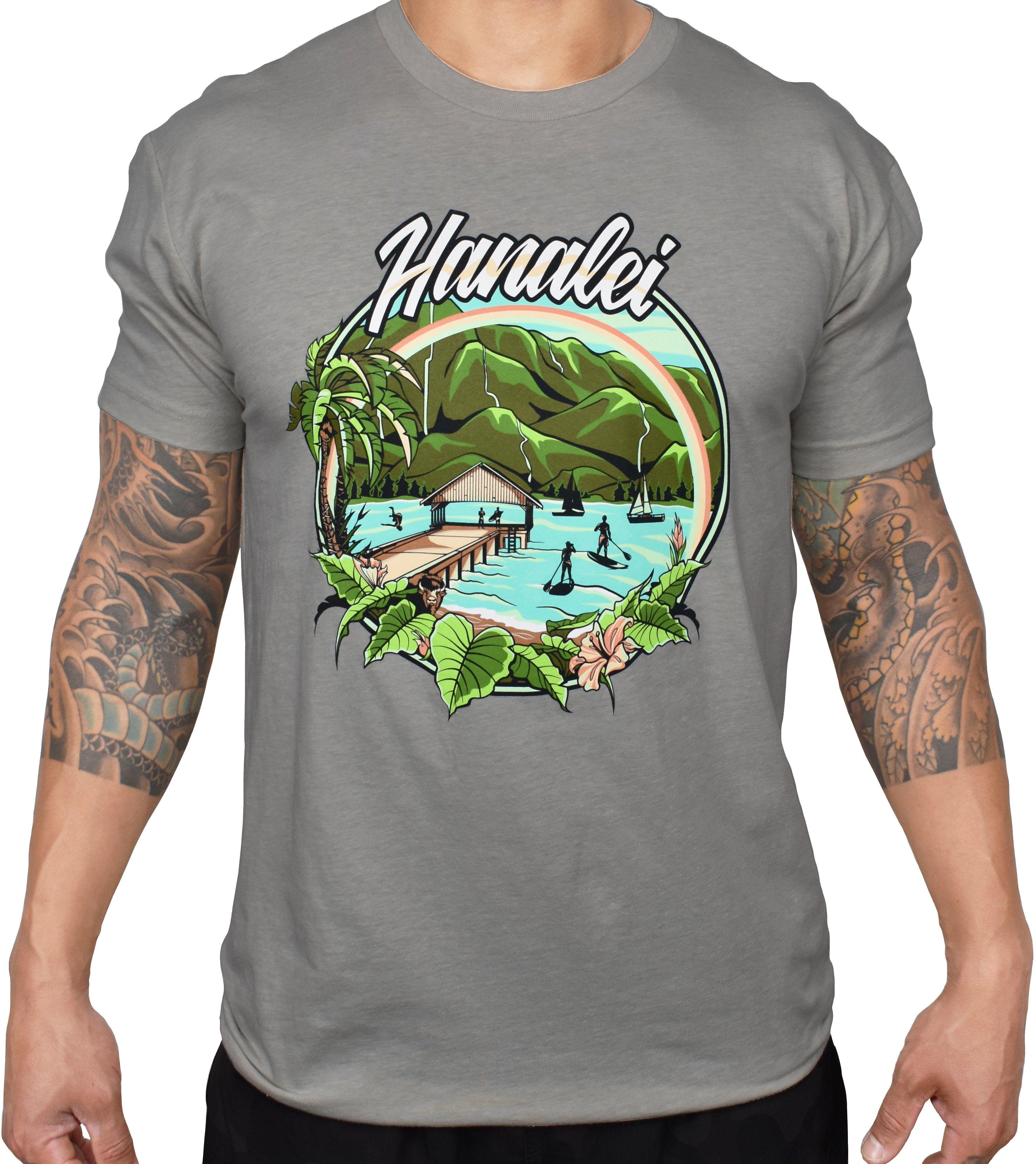 Hanalei Logo - Men's 'Hanalei Vibes' Tee - Stone