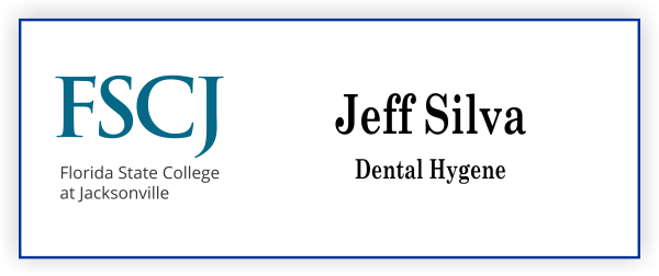 FSCJ Logo - FSCJ Dental Student Name Tag with Magnet Backing