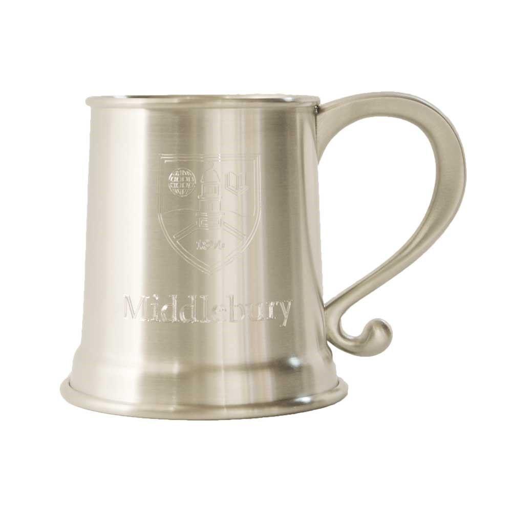 Middlebury Logo - Pewter Pint Mug With Middlebury College Logo - Handcrafted in ...