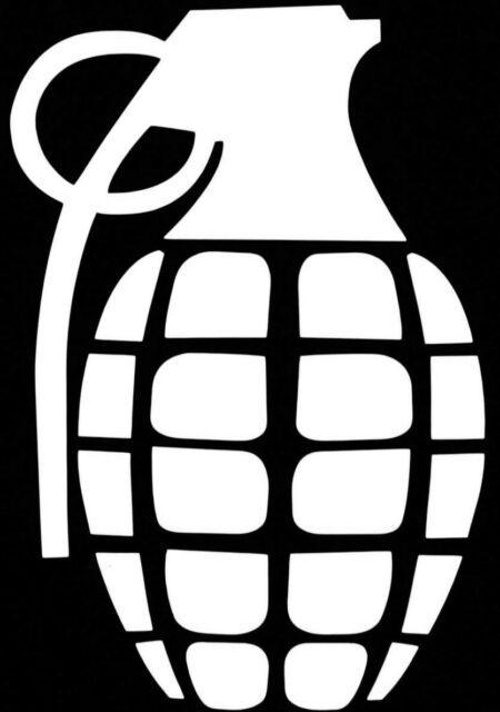 Grenade Logo - 10 Pack White Military Hand Grenade Logo Window Decal 2.5 X 4
