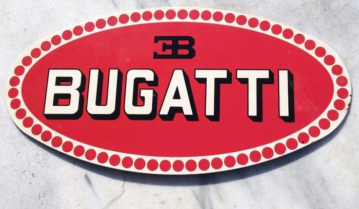Bugatti Logo - BUGATTI logo plate in sheet metal and enamel - Catawiki
