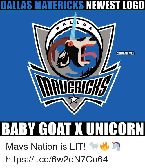 Mavs Logo - DALLAS MAVERICKS NEWEST LOGO BABY GOAT X UNICORN Mavs Nation Is LIT