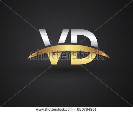 Vd Logo - VD initial logo company name colored gold and silver swoosh design
