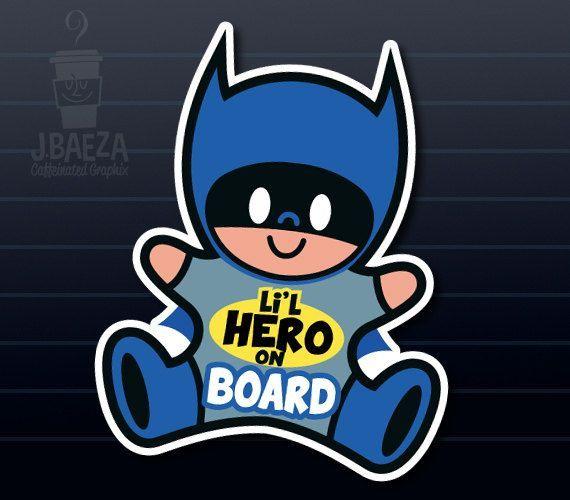 Batbaby Logo - Baby Batman on board Decal car Sticker Superheroes Batbaby Toddler