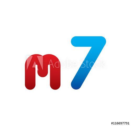 M7 Logo - m7 logo initial blue and red this stock vector and explore