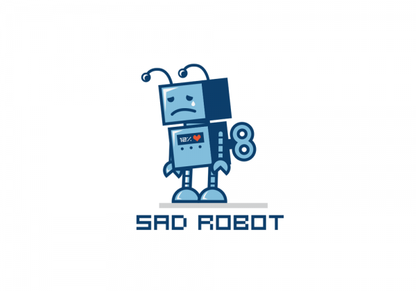 Cartoon Robot Logo - Sad Robot • Premium Logo Design for Sale - LogoStack