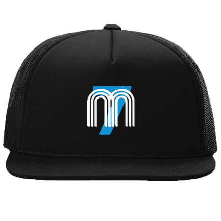 M7 Logo - M7 Logo Blue Heat Pressed Foam Trucker Meshback Hat