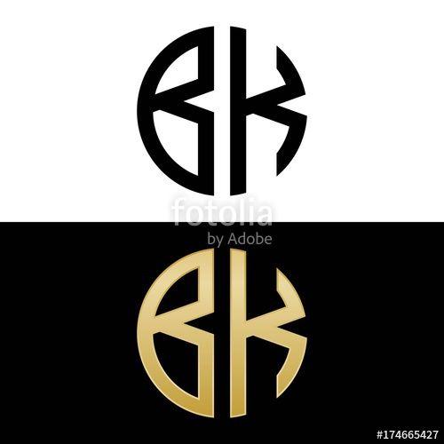 BK Logo - bk initial logo circle shape vector black and gold Stock image