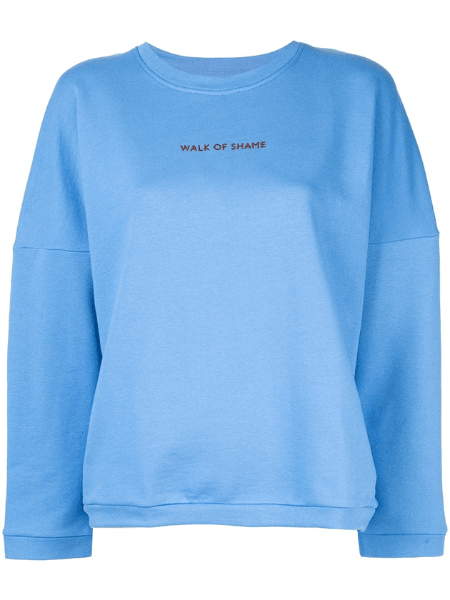 Shame Logo - Walk Of Shame logo print sweatshirt | Blue | MILANSTYLE.COM