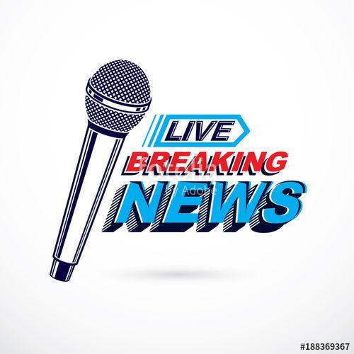 Press Logo - Hot news conceptual logo composed using breaking live news writing ...