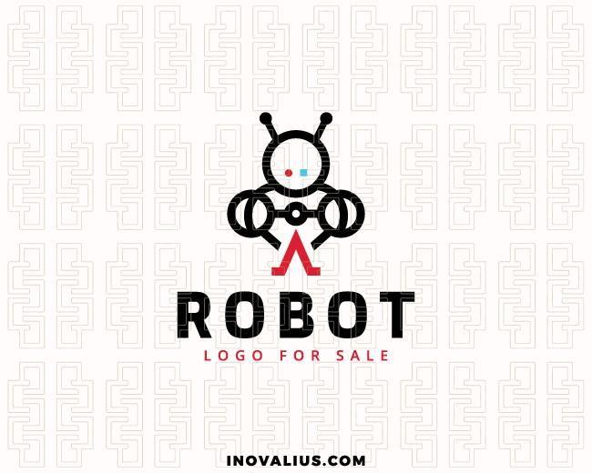 Black Robot Logo - Robot Logo Template For Sale | Inovalius