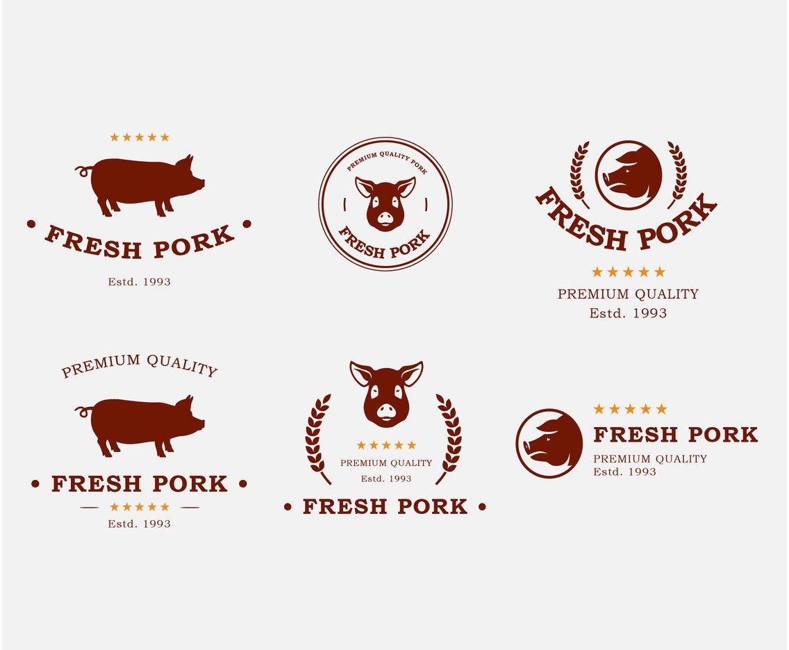 Pork Logo - Fresh Pork Label Vector Art & Graphics