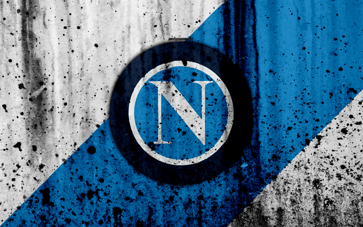 Napoli Logo - Download wallpapers FC Napoli, 4k, logo, Serie A, stone texture ...