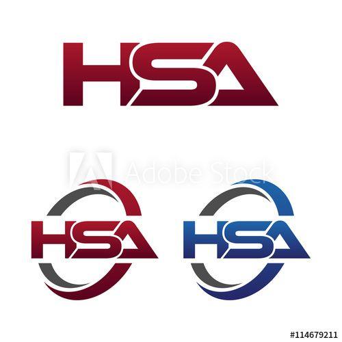 HSA Logo - Modern 3 Letters Initial logo Vector Swoosh Red Blue hsa this