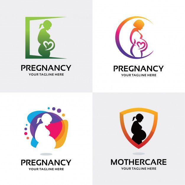 Pregnant Logo - Collection of woman pregnant logo set design template Vector