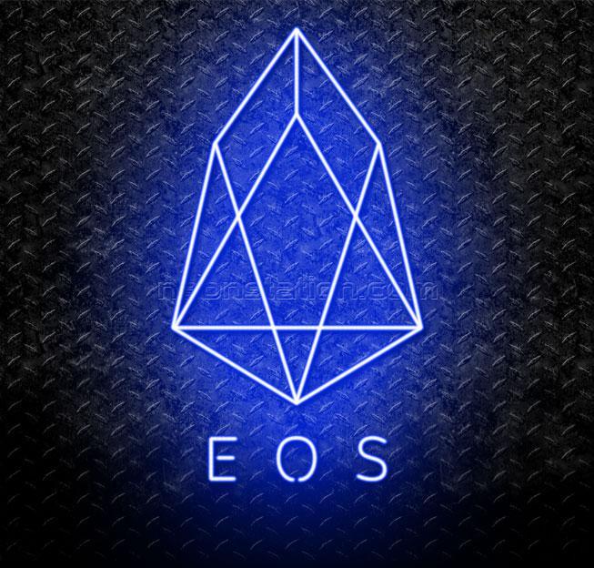 EOS Logo - EOS Cryptocurrency Logo Neon Sign