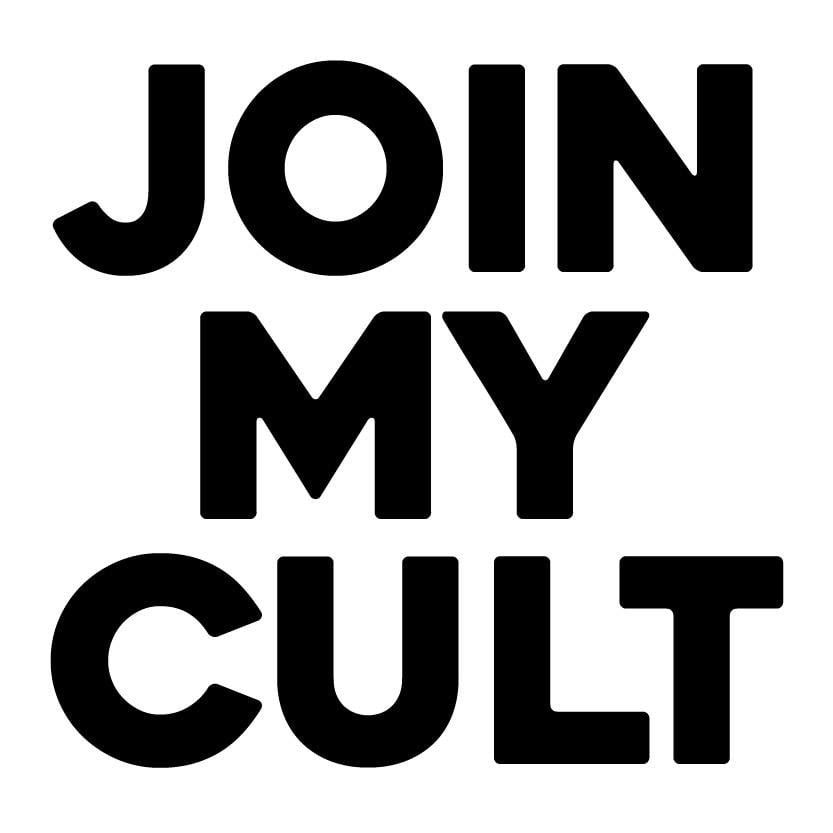 Cult Logo - Join My Cult Logo T Shirt White Black
