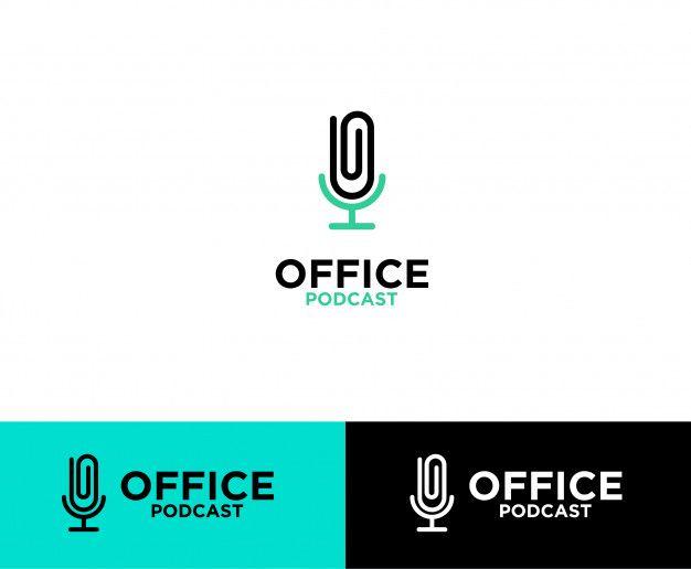 Clip Logo - Clip de la oficina podcast logo. Descargar Vectores Premium