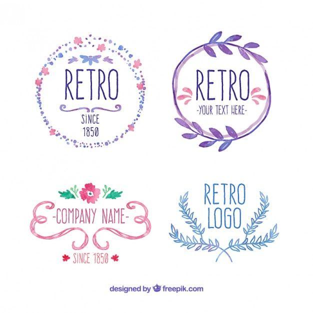 Painted Logo - Hand painted retro badges Vector | Free Download
