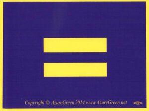 Marriage-Equality Logo - Details about Marriage Equality Symbol Blue & Yellow Equal Sign 3x3.5 Bumper Sticker