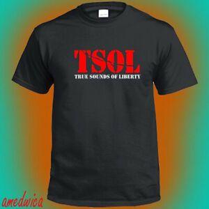 Tsol Logo - Details About TSOL True Sound Of Liberty Punk Rock Band Logo Men's Black T Shirt