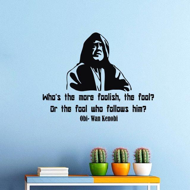 Obi-Wan Logo - US $25.42 15% OFF. Vinyl Wall Decals Obi Wan Kenobi Star Wars Quote Decal Home Decor Mural -in Wall Stickers from Home & Garden on Aliexpress.com