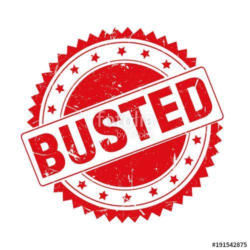 Busted Logo - Busted red grunge stamp isolated