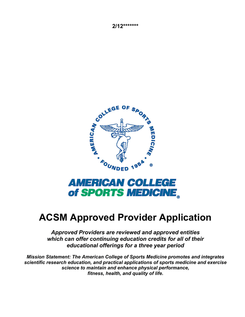 ACSM Logo - ACSM Approved Provider Application