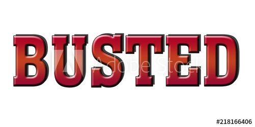Busted Logo - busted 3d Red button logo stamp icon. White isolated - Buy this ...