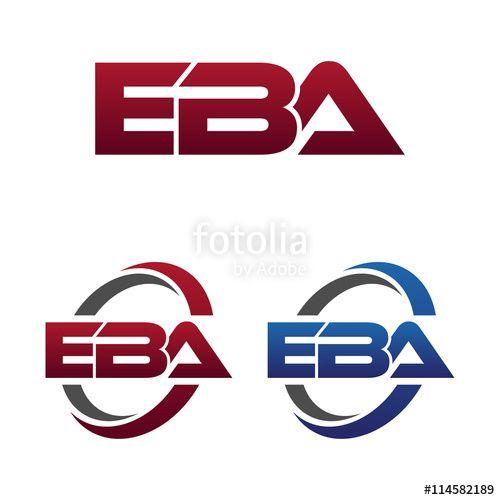 eBa Logo - Modern 3 Letters Initial logo Vector Swoosh Red Blue eba Stock