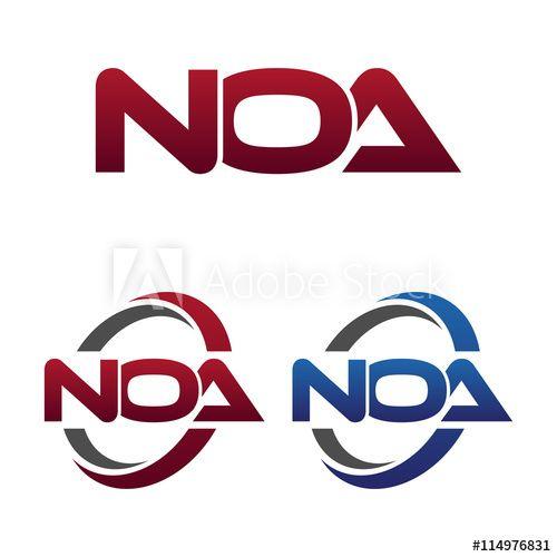 Noa Logo - Modern 3 Letters Initial logo Vector Swoosh Red Blue noa - Buy this ...