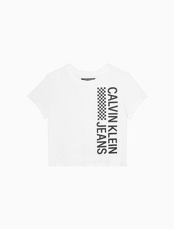 Checkerboard Logo - Checkerboard Logo Cropped T-Shirt | Calvin Klein