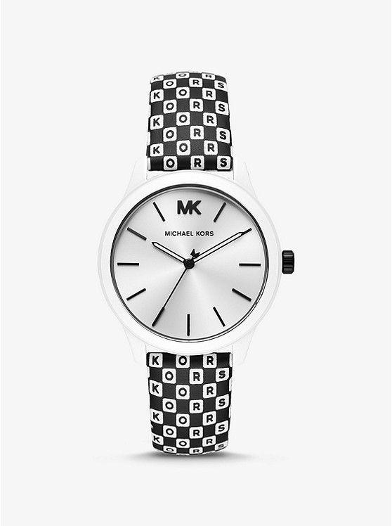 Checkerboard Logo - Runway White Coated And Checkerboard Logo Watch