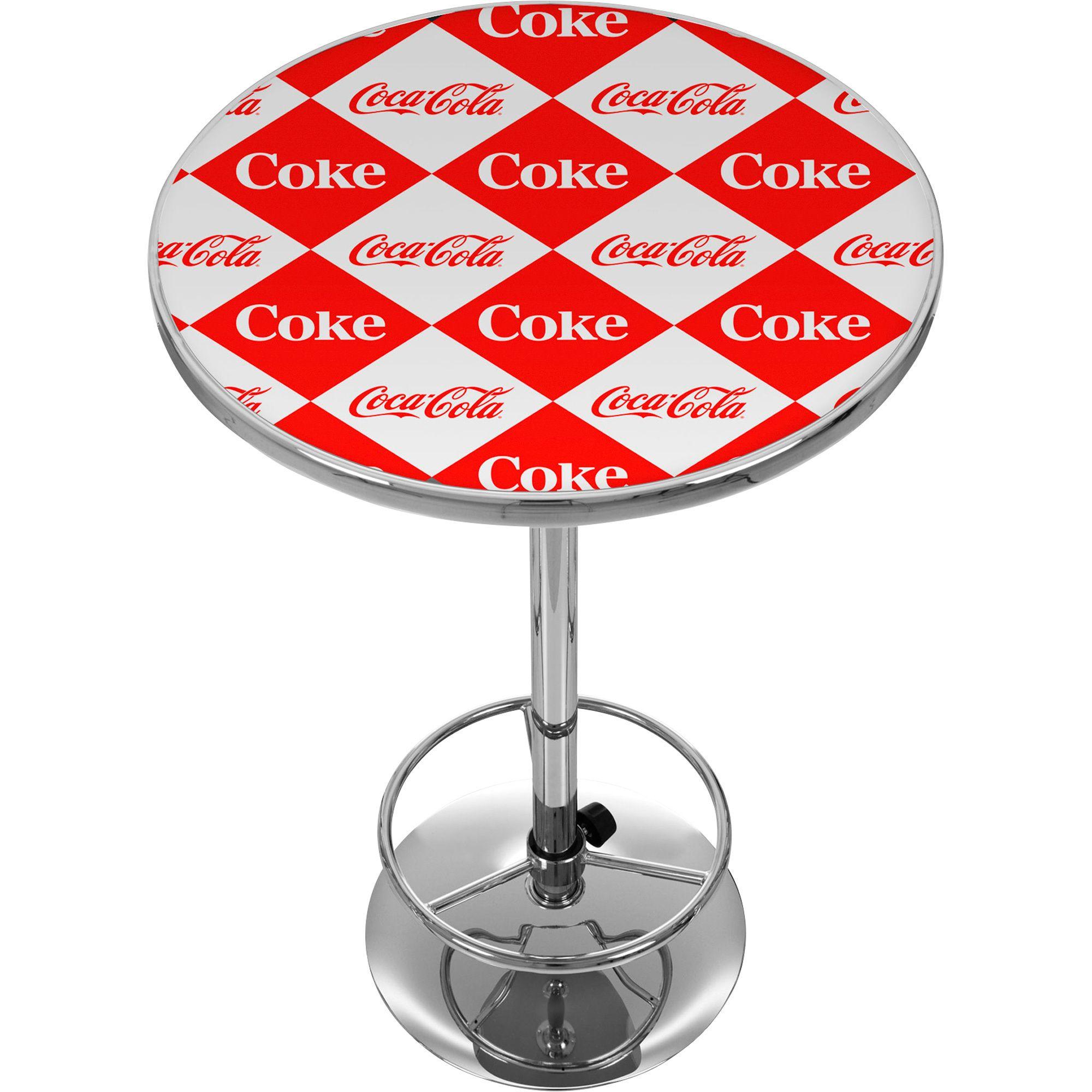 Checkerboard Logo - Vintage Coca Cola Checkerboard Logo Bar Table