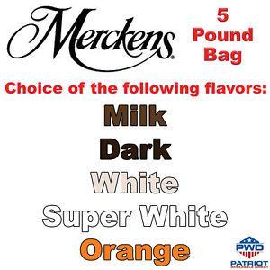 Merckens Logo - Details about Merckens 5 LB Lite/Milk Dark White Orange Melting Wafers  Chocolate Candy