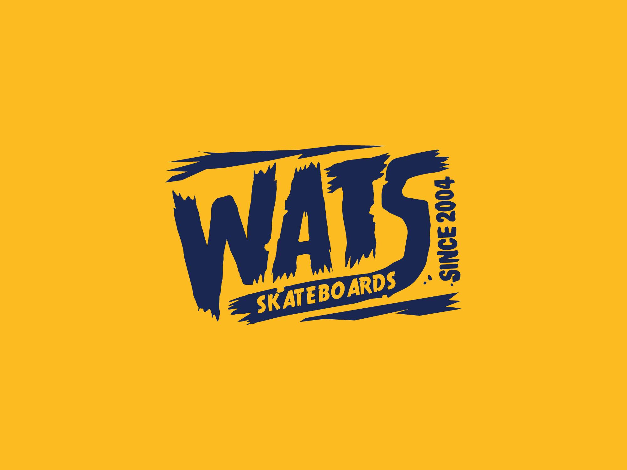 Rough Logo - Wats Skateboards Vector Rough Logo Type llustration Design