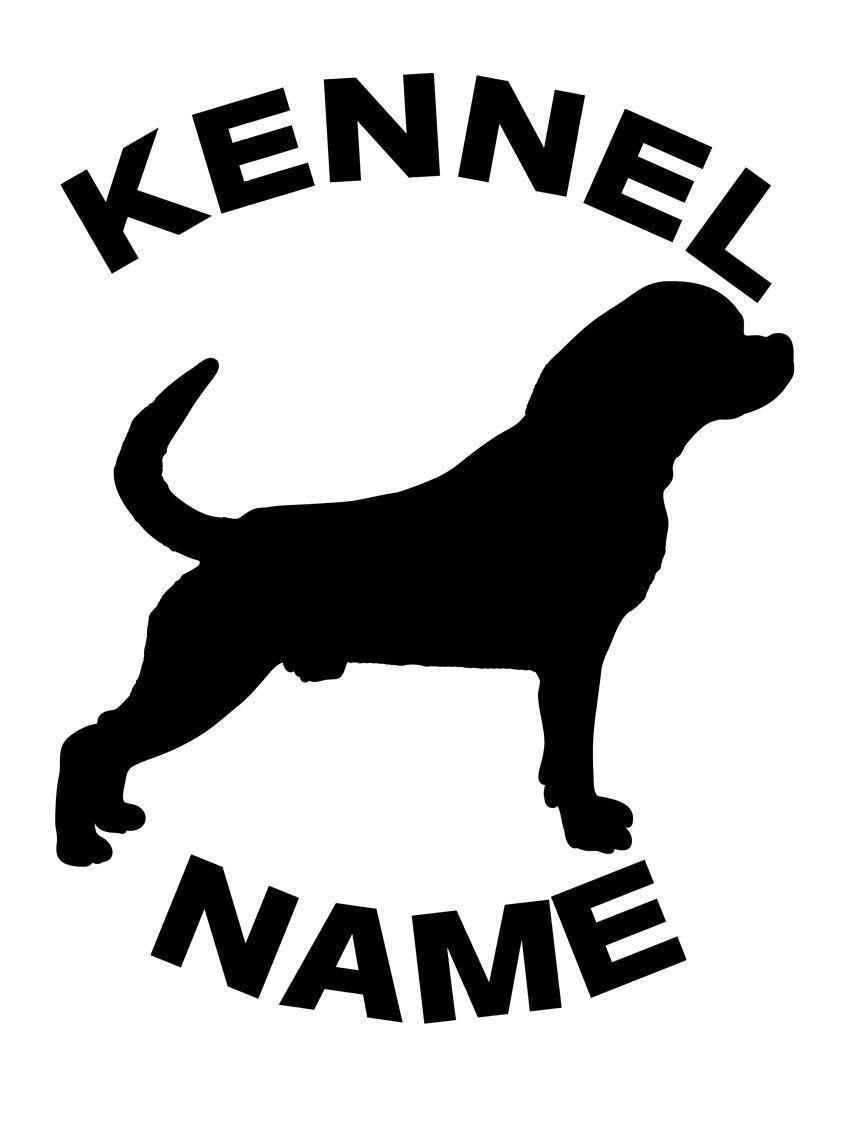 Rottweiler Logo - Rottweiler Dog Stickers with Kennel Name Arched Text