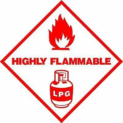LPG Logo - 2x HIGHLY FLAMMABLE LPG LOGO VINYL STICKERS Decal | eBay