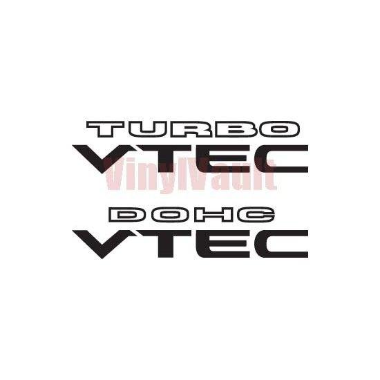 Vtec Logo - DOHC TURBO VTEC Logo Vinyl Car Decal - Vinyl Vault
