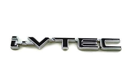 Vtec Logo - Amazon.com: Black Metal Edge Chrome i-VTEC Logo Badge Emblem Size ...